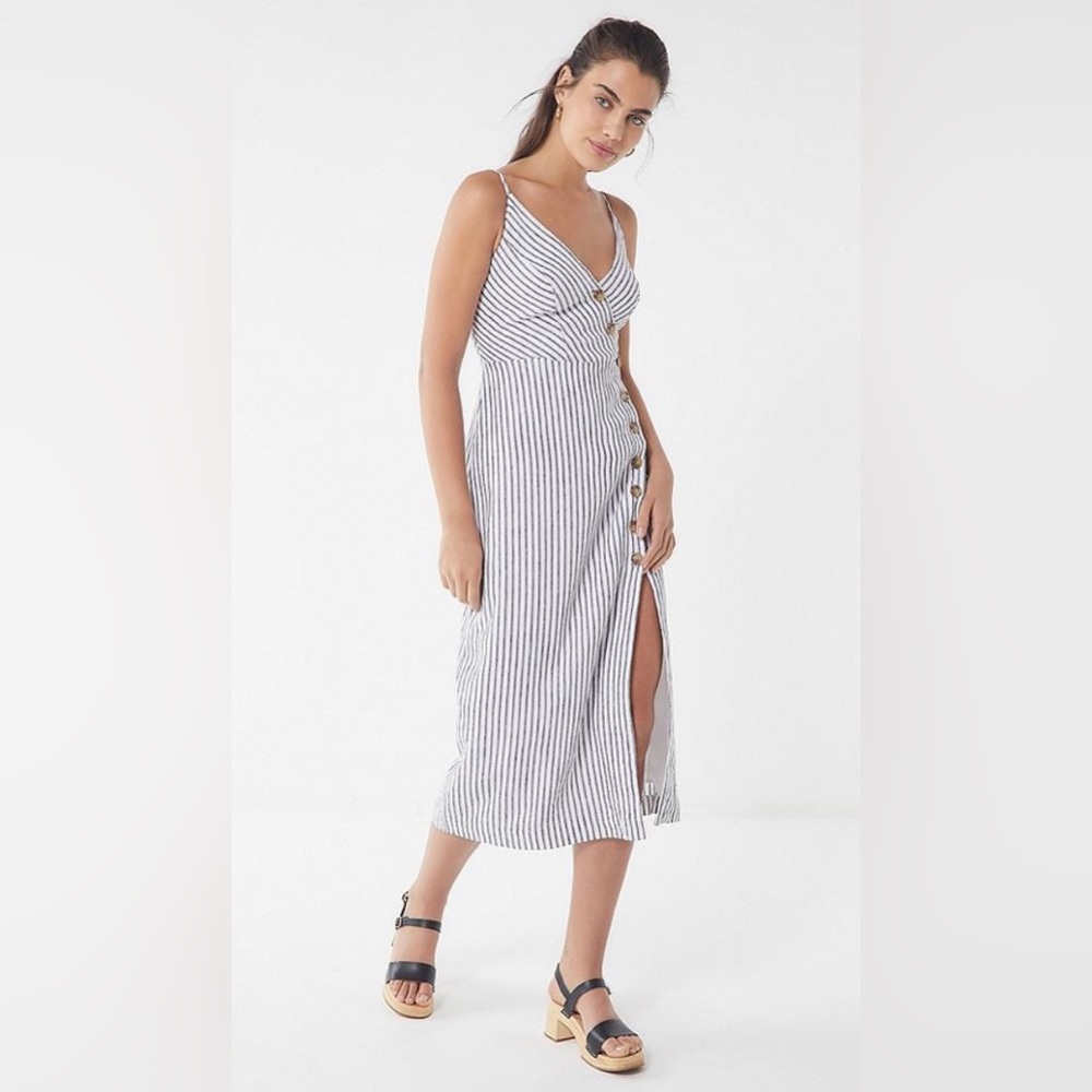 Urban Outfitters Black and White Striped Midi Dress